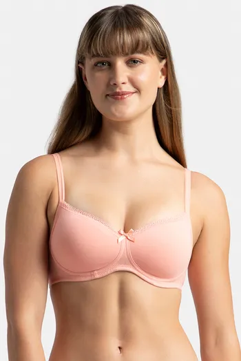 Buy Jockey Padded Non-Wired Medium Coverage T-Shirt Bra - Candlelight Peach  at Rs.799 online