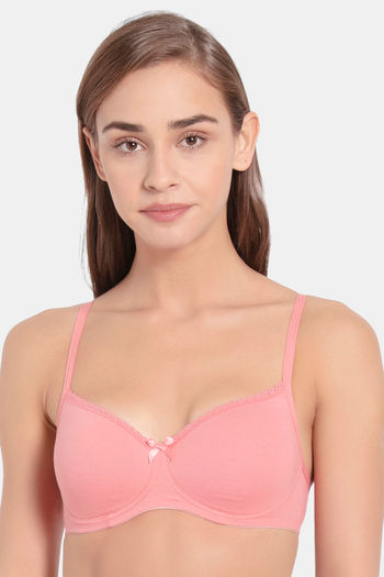 Buy Jockey Padded Non-Wired Medium Coverage T-Shirt Bra - Peach