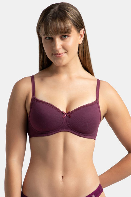 Buy Jockey Padded Non-Wired Medium Coverage T-Shirt Bra - Steel Grey  Melange at Rs.799 online