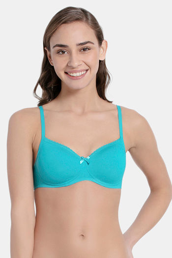 Jockey Padded Non-Wired Medium Coverage T-Shirt Bra - Teal