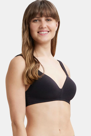 Buy Jockey Padded Non-Wired Full Coverage T-Shirt Bra - Black at Rs.1049  online