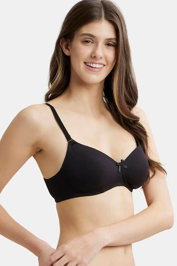 Zivame Beautiful Basics Glitter Strap Push-Up Wired Medium Coverage Bra -  Teaberry