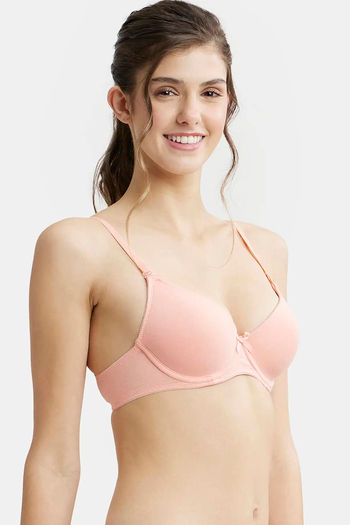 Buy Jockey Padded Wired Medium Coverage T-Shirt Bra - Candlelight