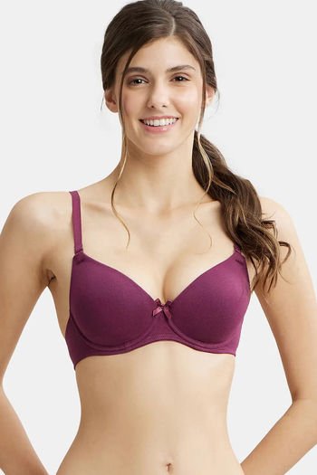 Buy Zivame Beautiful Basics Padded Wired Medium Coverage T-Shirt Bra -  Chinese Red at Rs.417 online