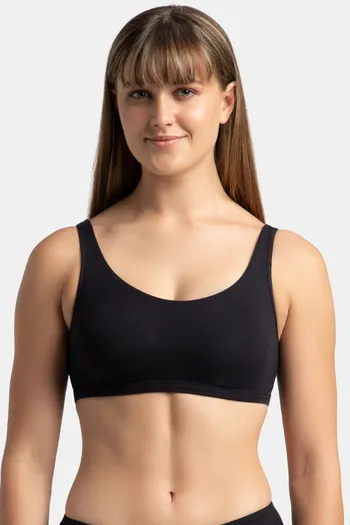 Buy Jockey Lightly Lined Non-Wired Full Coverage Tube Bra - Black at Rs.429  online