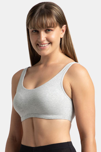 Buy Jockey Lightly Lined Non-Wired Full Coverage Tube Bra - Steel Grey  Melange at Rs.429 online