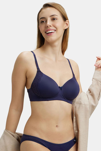Buy Jockey Padded Non-Wired Medium Coverage T-Shirt Bra - Classic Navy at  Rs.799 online