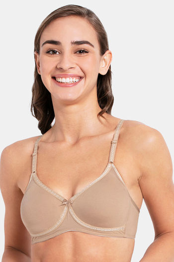 Buy Jockey Lightly Lined Non Wired Full Coverage T-Shirt Bra - Mocha at  Rs.799 online