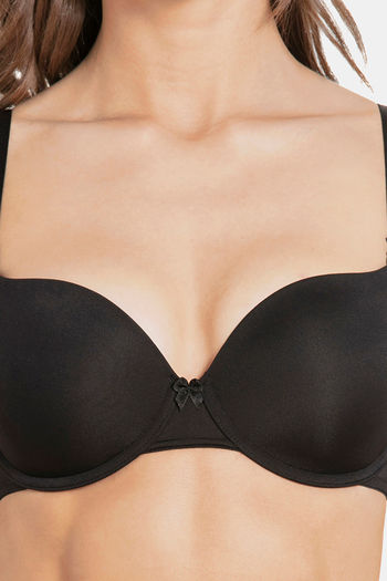 Jockey Padded Wired Medium Coverage T-Shirt Bra - Black