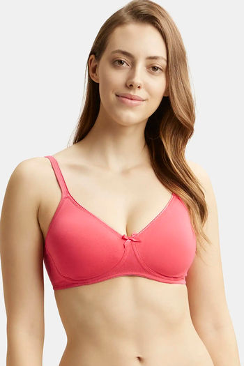 Buy Jockey Double Layered Non Wired 3/4th Coverage T-Shirt Bra - Ruby Red