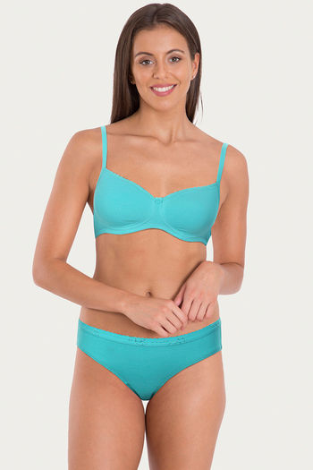 Sky Blue Jockey Teal Non Wired Padded Bra at best price in Noida