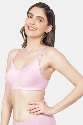 Zivame Maternity Padded Non Wired 3/4th Coverage Maternity / Nursing Bra -  Teaberry