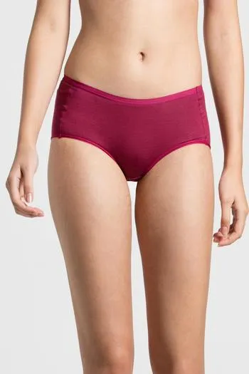 Buy Jockey High Rise Full Coverage Thong - Pink Wine at Rs.289 online