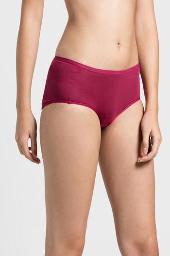 Jockey High Rise Full Coverage Thong - Pink Wine