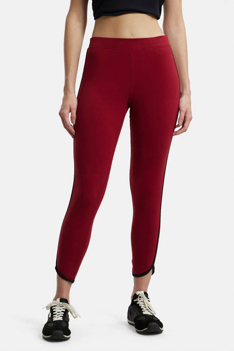 Buy Jockey High Rise Easy Movement Leggings Rhubarb at Rs.949 online Activewear online