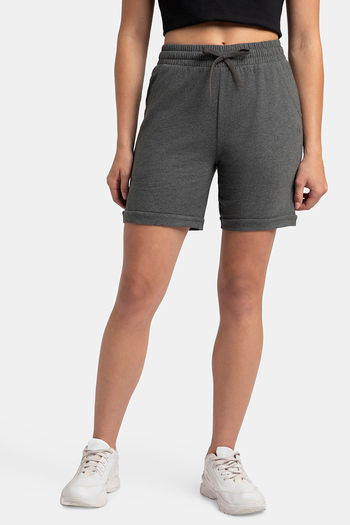 2-pack Pajama Boxer Shorts - Light gray melange/white - Ladies