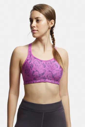 Buy Jockey Quick Drying Medium Impact Sports Bra - Lavender Scent Assorted  Prints at Rs.1299 online