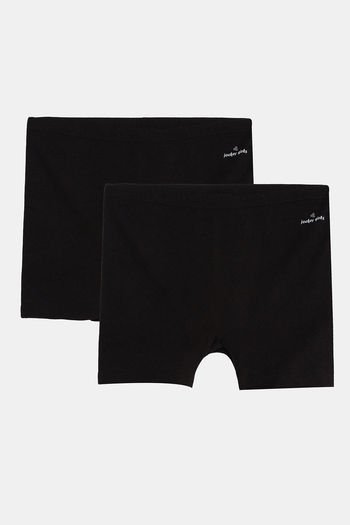 Buy Jockey Girls Hugged Shorts (Pack of 2) - Black