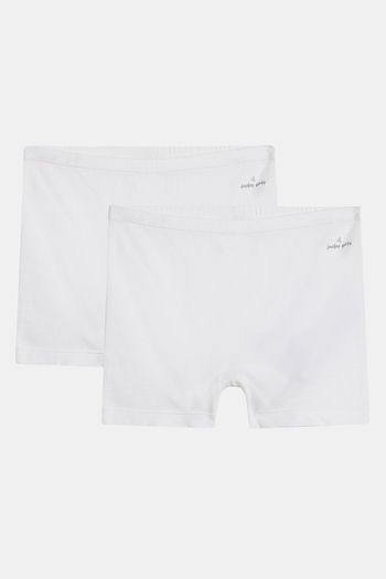 Buy Jockey Girls Hugged Shorts (Pack of 2) - White