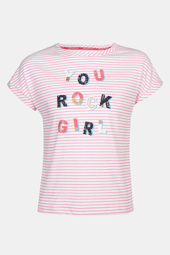 Buy Jockey Girls Easy Movement Relaxed Top - White Printed