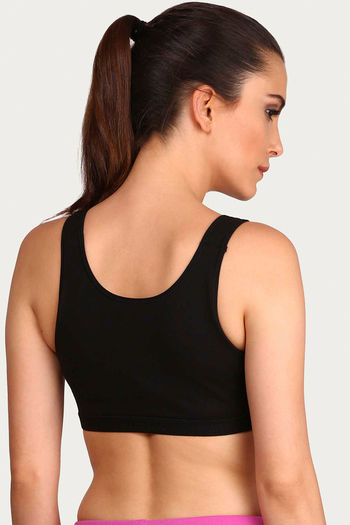 JOCKEY 1382 Low Impact Padded Racerback Sports Bra Prints S (Black  Assorted) in Delhi at best price by Gagan Collections. - Justdial