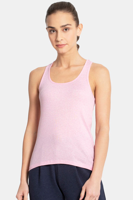 Jockey Racerback Relaxed Tank Top - Pink Lady Melange