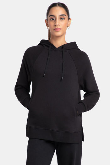 Buy Jockey Super Combed Cotton Rich Fleece Fabric Hoodie Black at Rs.1799 online Activewear online