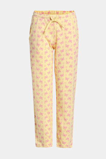 Buy Jockey Girls Cotton Pyjama - Pale Banana Printed