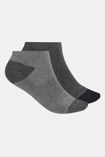 Buy Jockey Cotton Elastane Socks (Pack of 2) - Charcoal Melange & Mid Grey Melange