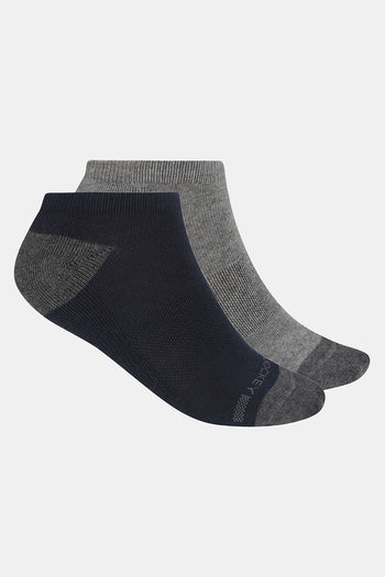 Buy Jockey Cotton Elastane Socks (Pack of 2) - Navy & Mid Grey Melange