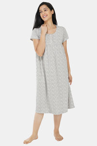 Buy House of Artemis Knit Cotton Full Length Nightdress - Beige