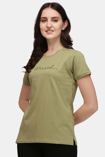 Buy Lenissa Cotton Loungewear Top - Olive at Rs.999 online