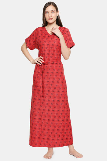 open lace back dress Women's Pink Polyester Solid/Plain V-Neck Night Dress