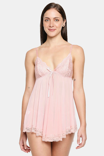 XIN Polyester Cotton Babydoll - Light Pink