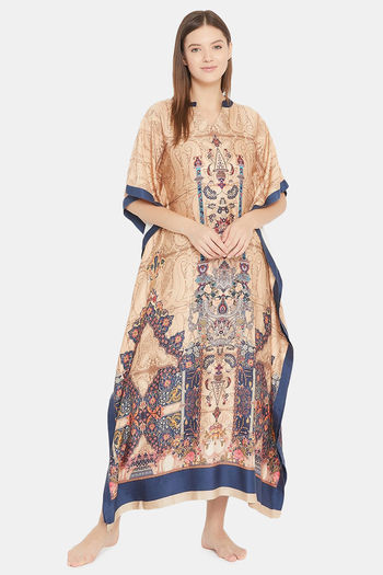 Buy The Kaftan Company Rayon Nightdress - Beige