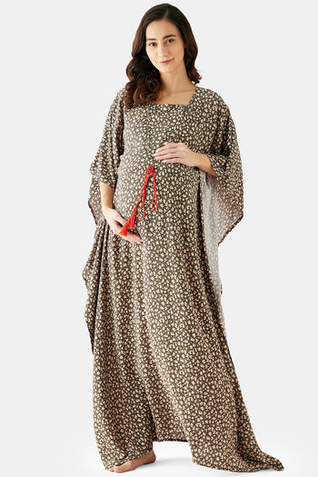 Buy The Kaftan Company Rayon Maternity Nightdress - Olive