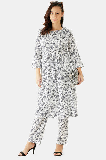 Buy The Kaftan Company Cotton Pyjama Set - White