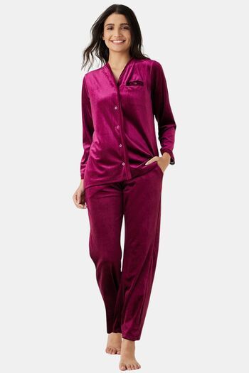 Buy The Kaftan Company Polyester Loungewear Set Red at Rs.2899