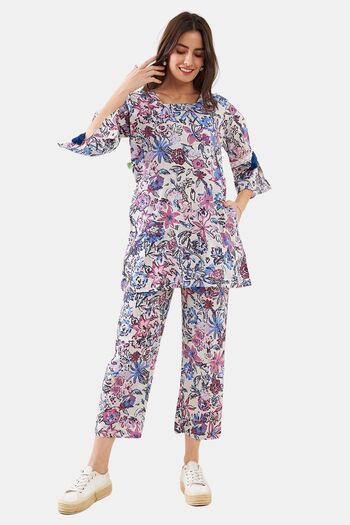 Buy The Kaftan Company Cotton Pyjama Set - Grey