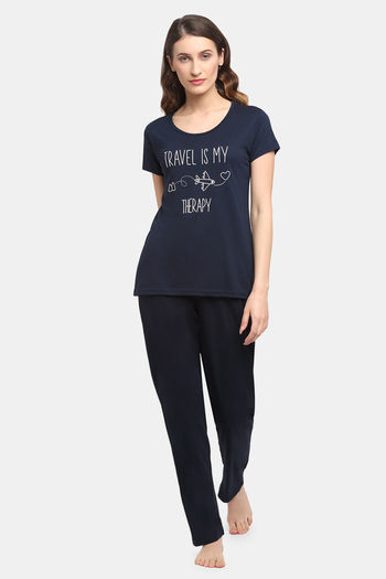 Buy Kanvin Modal Pyjama Set Navy Blue at online