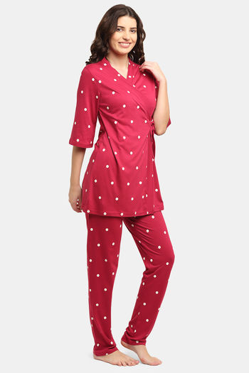 Buy Kanvin Modal Nightwear Robe Red at online