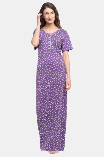 Kanvin Modal Full Length Nighty Purple