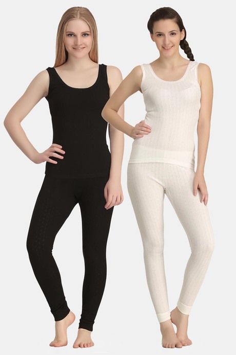 Buy Kanvin Beige Thermal Tights (Pack Of 2) for Women Online