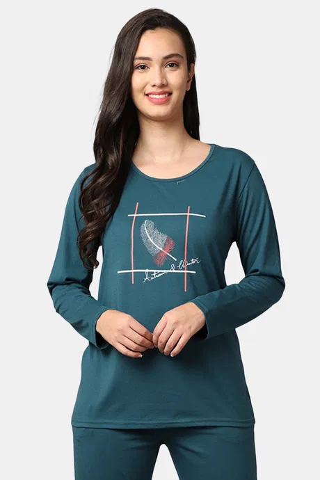 Kanvin Cotton Blend Top Teal