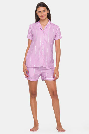 Buy Fashionrack Knit Cotton Pyajama Set - Purple at Rs.2500 online