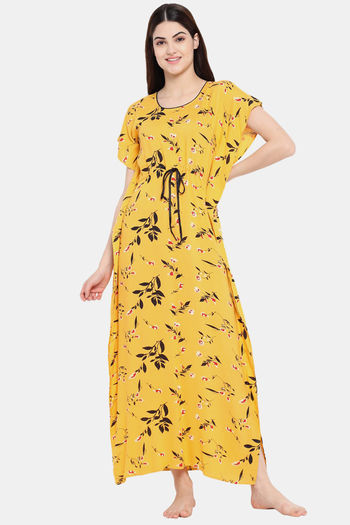 Buy Juliet Cotton Mid Length Nightdress - Yellow at Rs.999 online