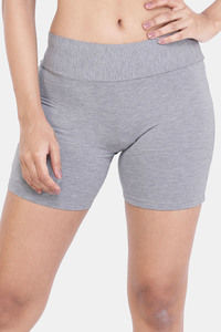 Buy Laasa Solid High-Rise Hot Shorts - Grey