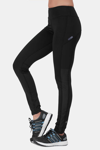 Laasa Mid Rise Quick Drying Leggings - Black