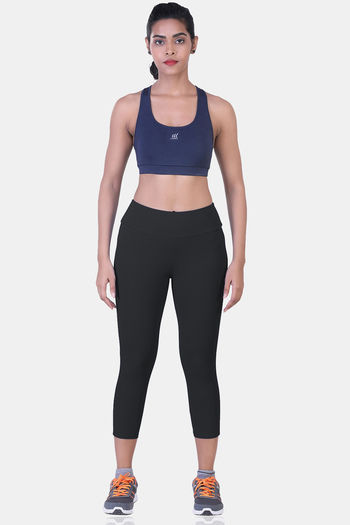 Buy Zelocity Mid Rise Capri - Jet Black at Rs.599 online