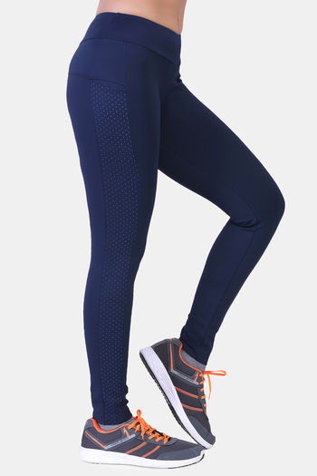 Buy Laasa Mid Rise Quick Drying Leggings - Navyblue at Rs.1499 online